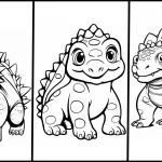 Ankylosaurus coloring page. A picture of an Ankylosaurus, a heavily armored dinosaur, with a long tail club.